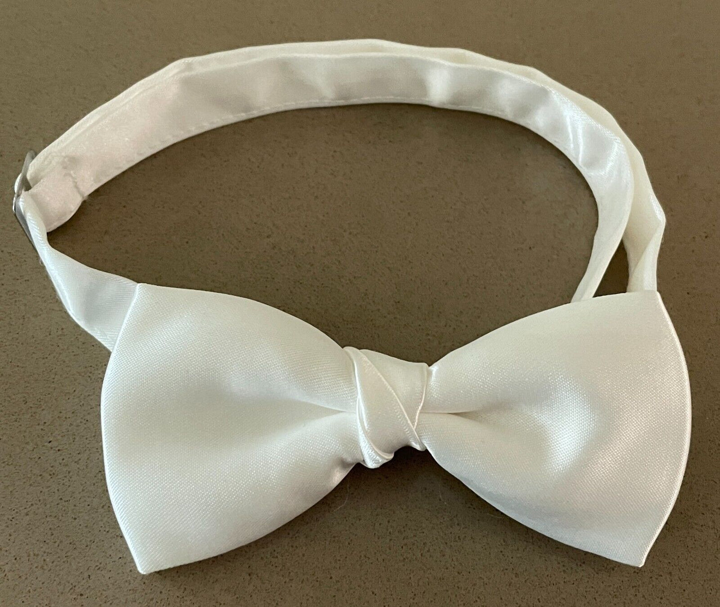 Mens Formal BOW TIE White Pre-Tied Adjustable Neck Wedding Classic