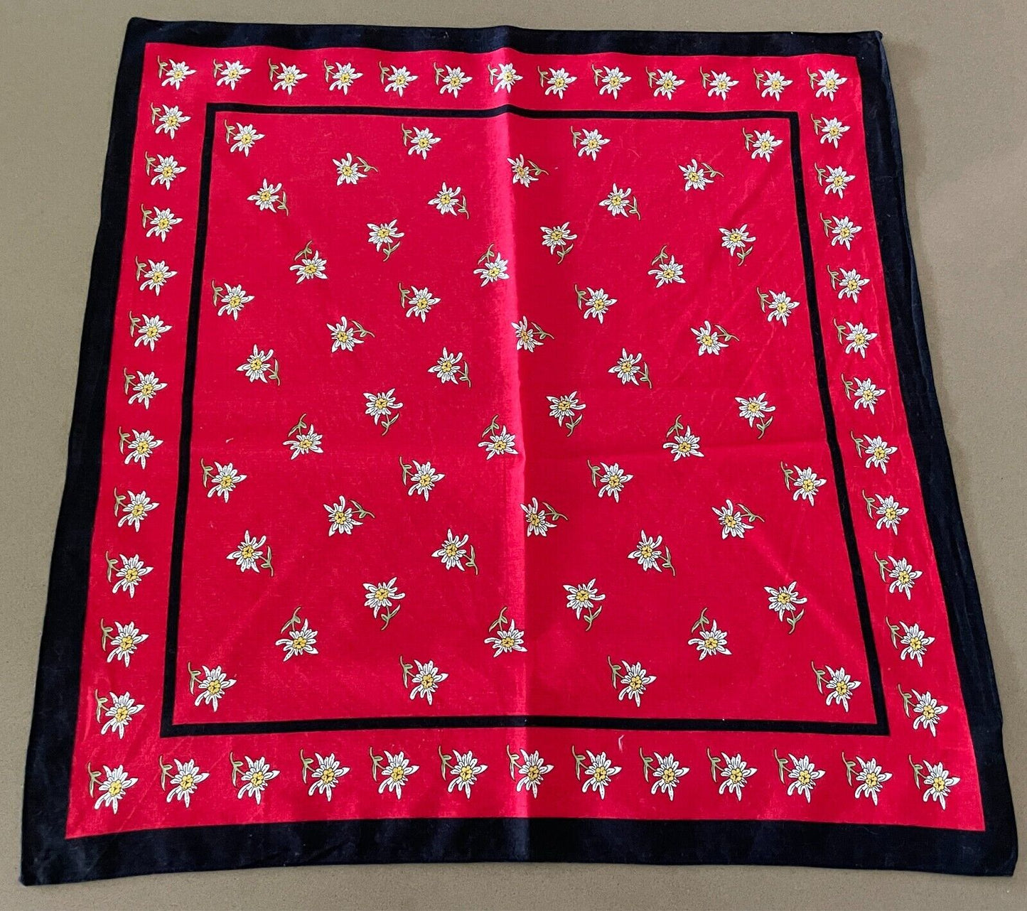 Bandana Cotton NECK SCARF HEAD Wrap Floral Print Red, Black, Yellow & Green