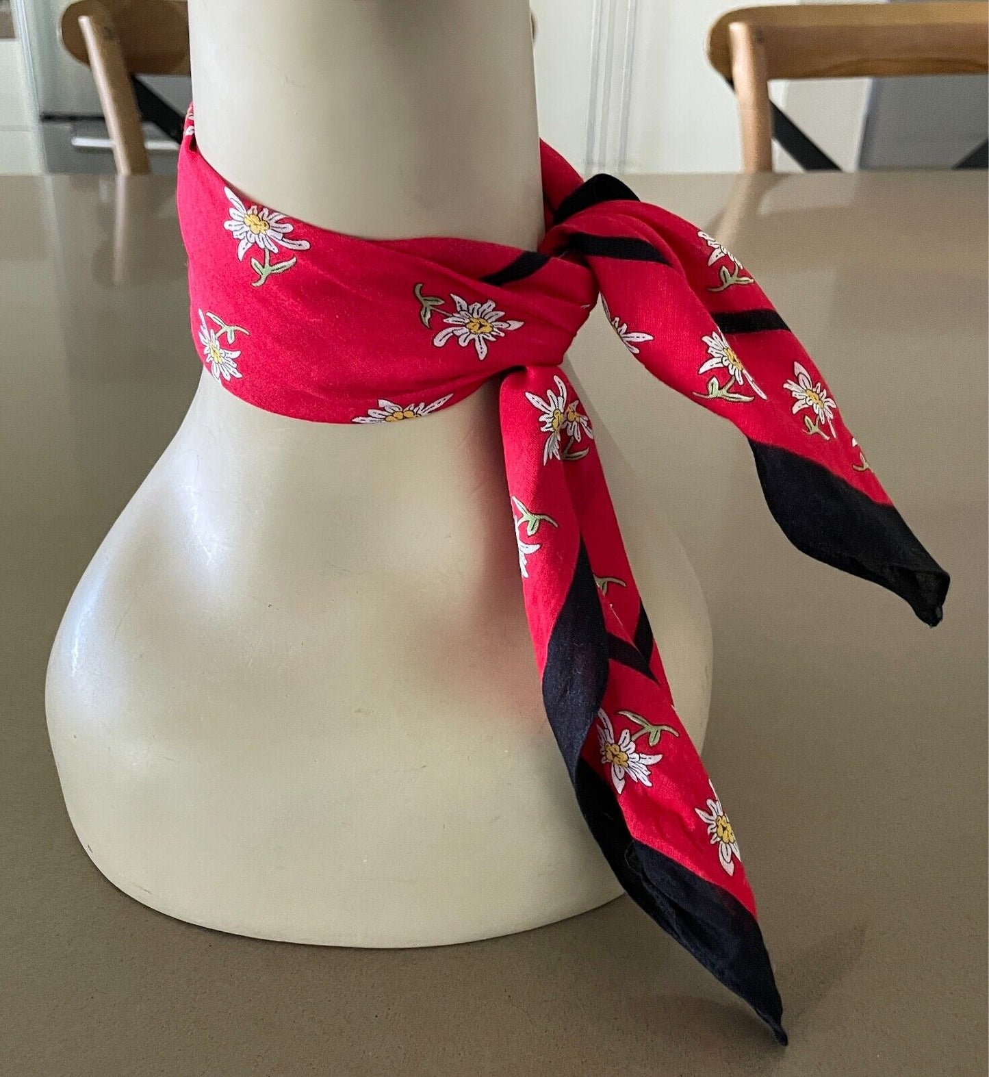 Bandana Cotton NECK SCARF HEAD Wrap Floral Print Red, Black, Yellow & Green