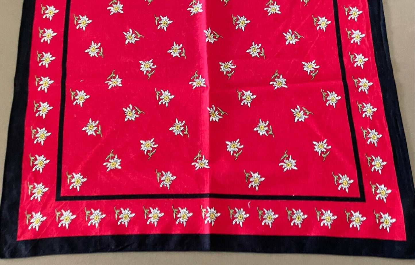 Bandana Cotton NECK SCARF HEAD Wrap Floral Print Red, Black, Yellow & Green