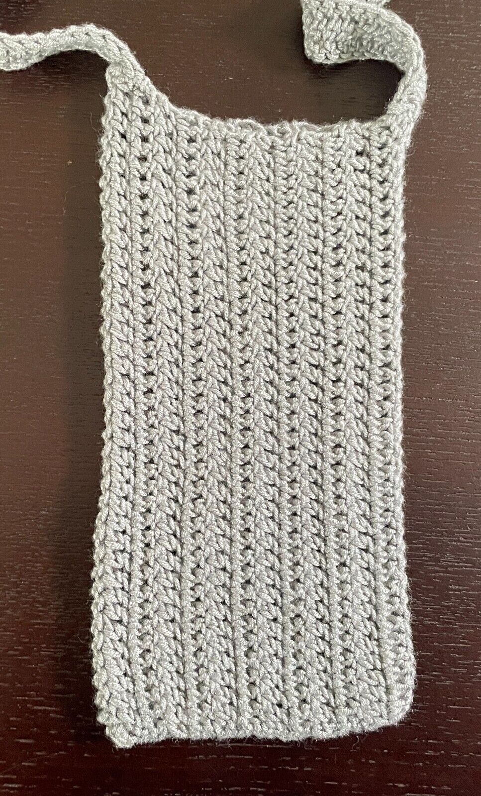 Grey Knit Crossbody Shoulder Bag Phone Essentials Size 10cm Wide x 18cm High