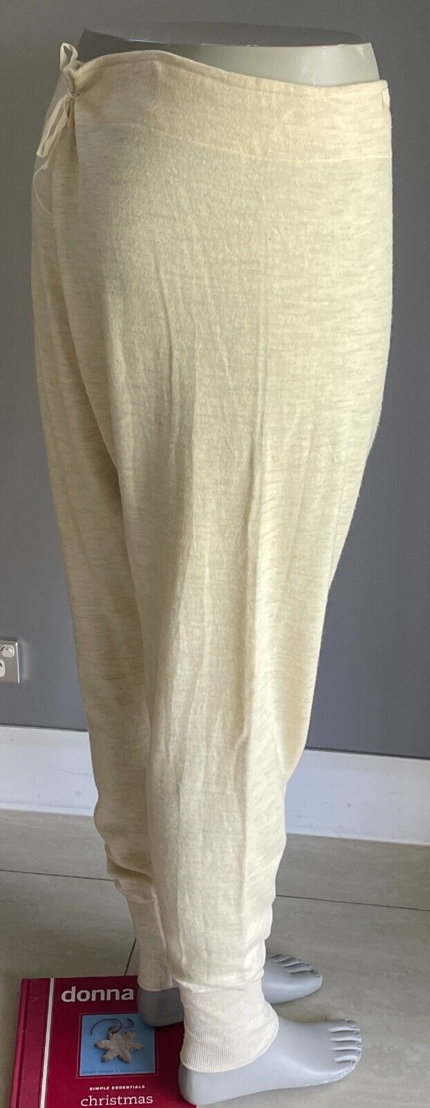 Mens Long Johns GOLDEN FLEECE Off White Pure Wool Unshrinkable Size 46 Vintage
