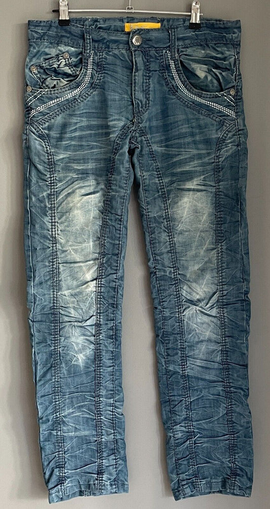 Mens K&M Kosmo Lupo Blue Denim Jeans Size 32 Designer Quality Streetwear Casual