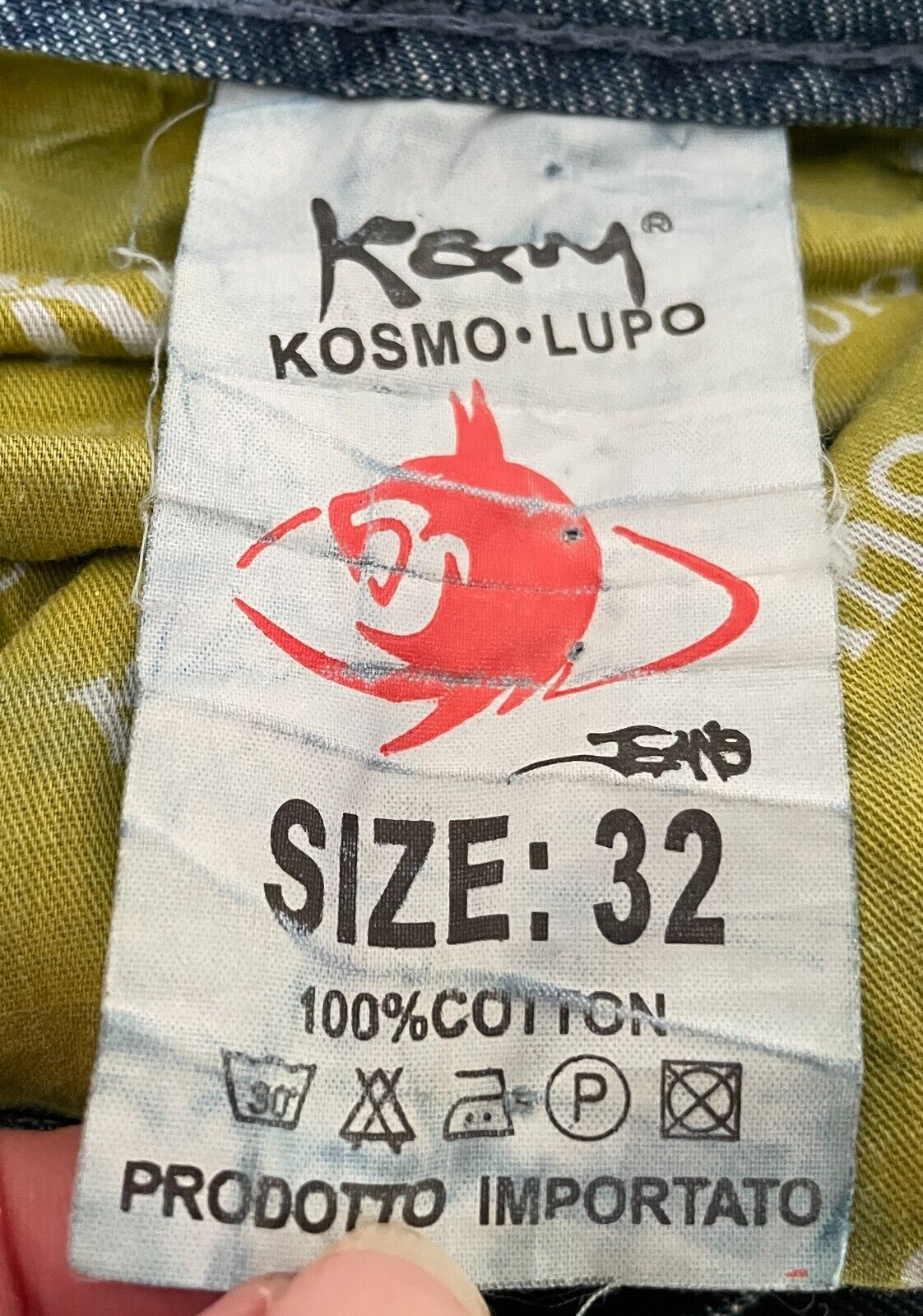 Mens K&M Kosmo Lupo Blue Denim Jeans Size 32 Designer Quality Streetwear Casual