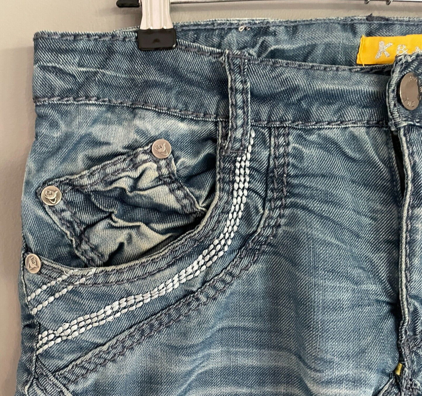 Mens K&M Kosmo Lupo Blue Denim Jeans Size 32 Designer Quality Streetwear Casual