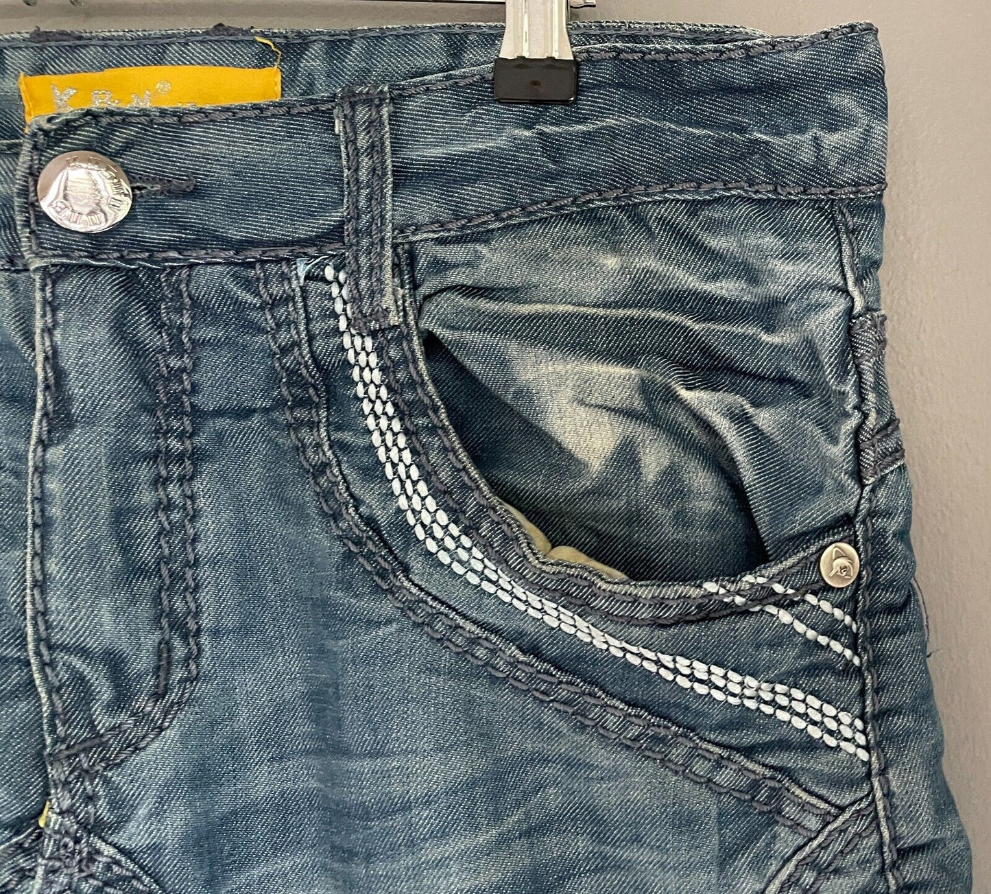 Mens K&M Kosmo Lupo Blue Denim Jeans Size 32 Designer Quality Streetwear Casual