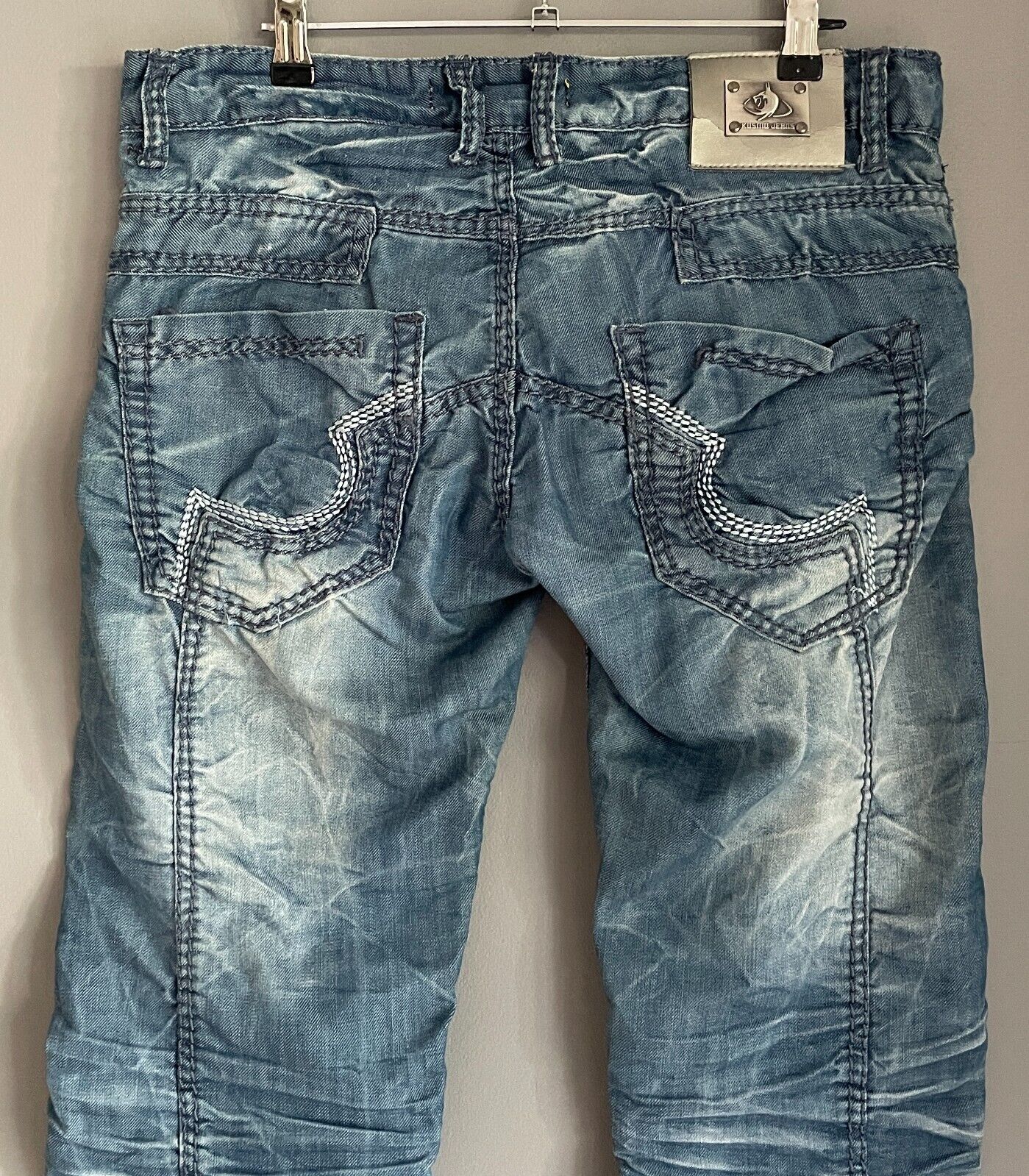 Mens K&M Kosmo Lupo Blue Denim Jeans Size 32 Designer Quality Streetwear Casual