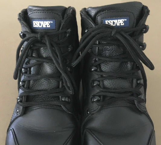 ESCAPE Steel Cap Safety Boots Ladies Size 5 Black Leather Work Shoes