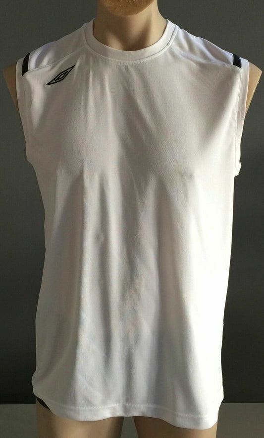 UMBRO Mens Tank Top White Sleeveless Training Running Size L Athleisure Gym Wear