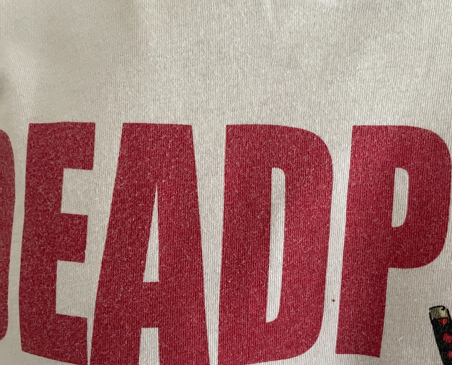Mens T-Shirt MARVEL Deadpool Is My Spirit Animal Print White Top Tee Size M