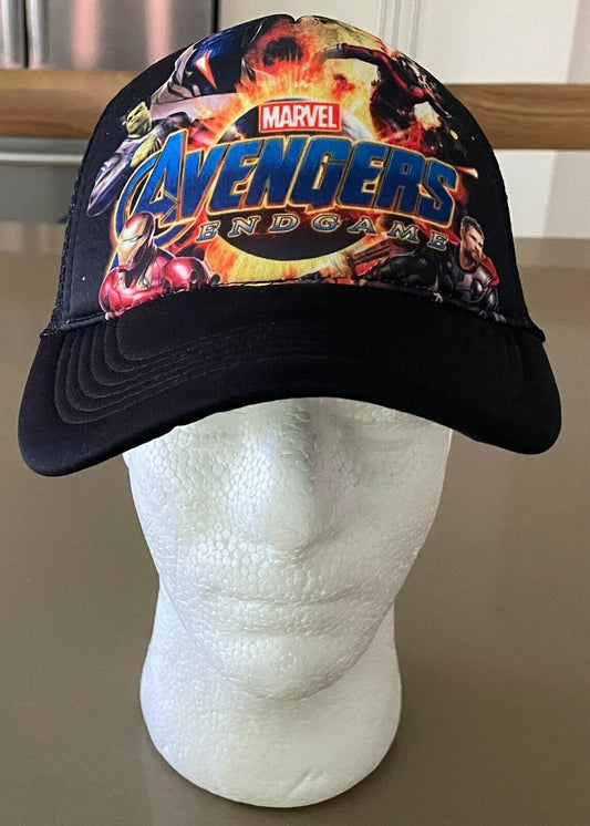 MARVEL AVENGERS End Game Black SnapBack Cap Size M Mesh Back Adjustable Unisex