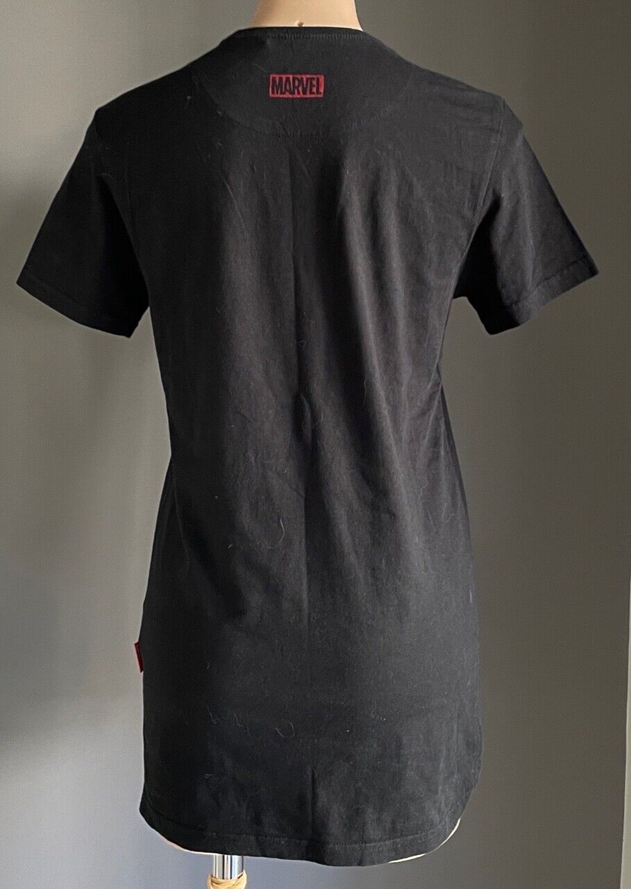 MARVEL T-Shirt Captain America Shield Print Black Short Sleeve Tee Unisex Size S