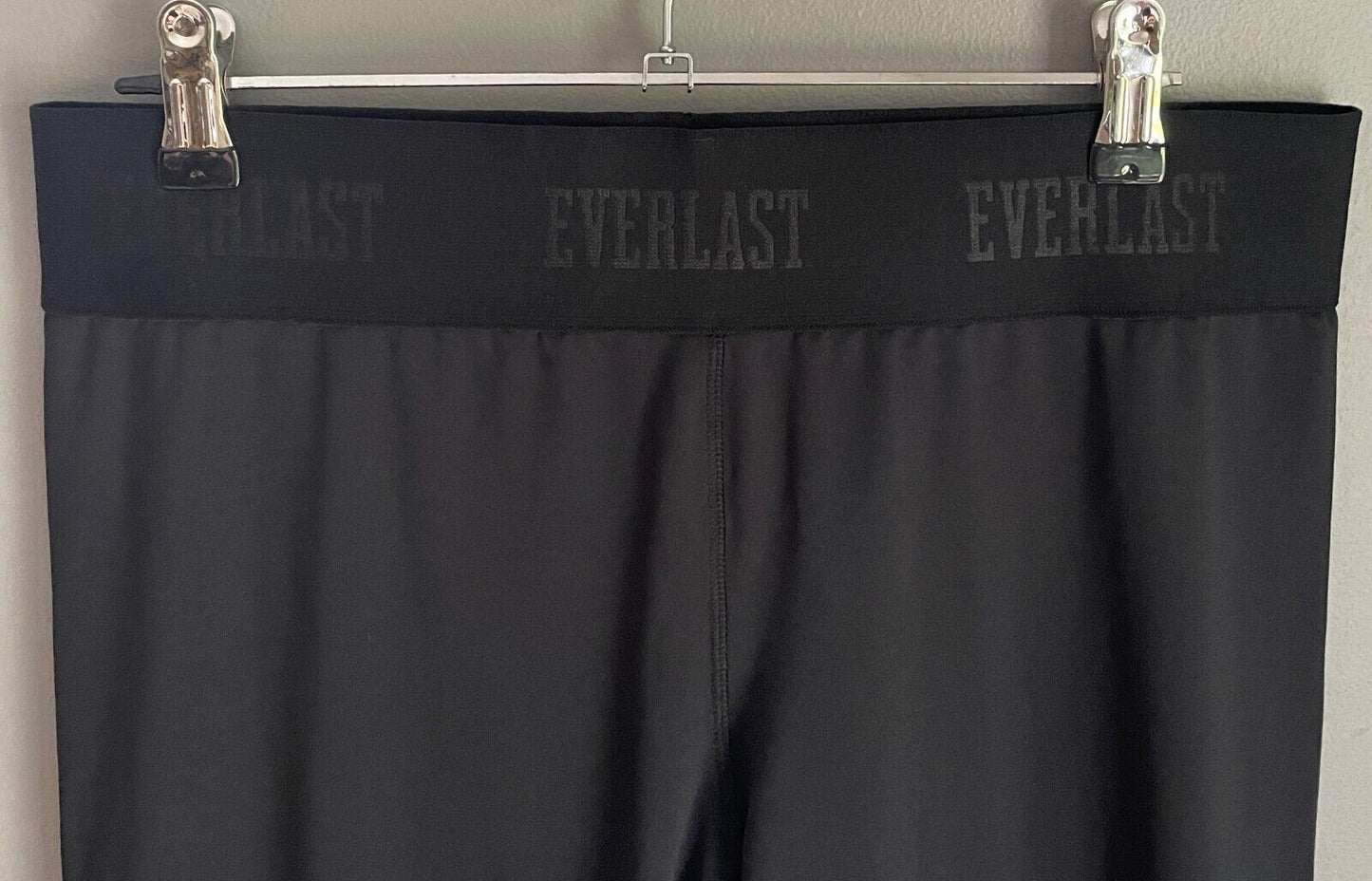 EVERLAST Leggings Black 7/8 Size 16 Elastic Waist Logo Activewear Pants Gym NEW