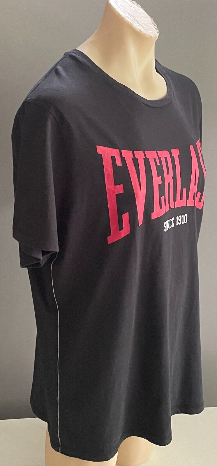 EVERLAST Mens T-Shirt Black Short Sleeves Size XXL Logo Contrast Stitch Trim