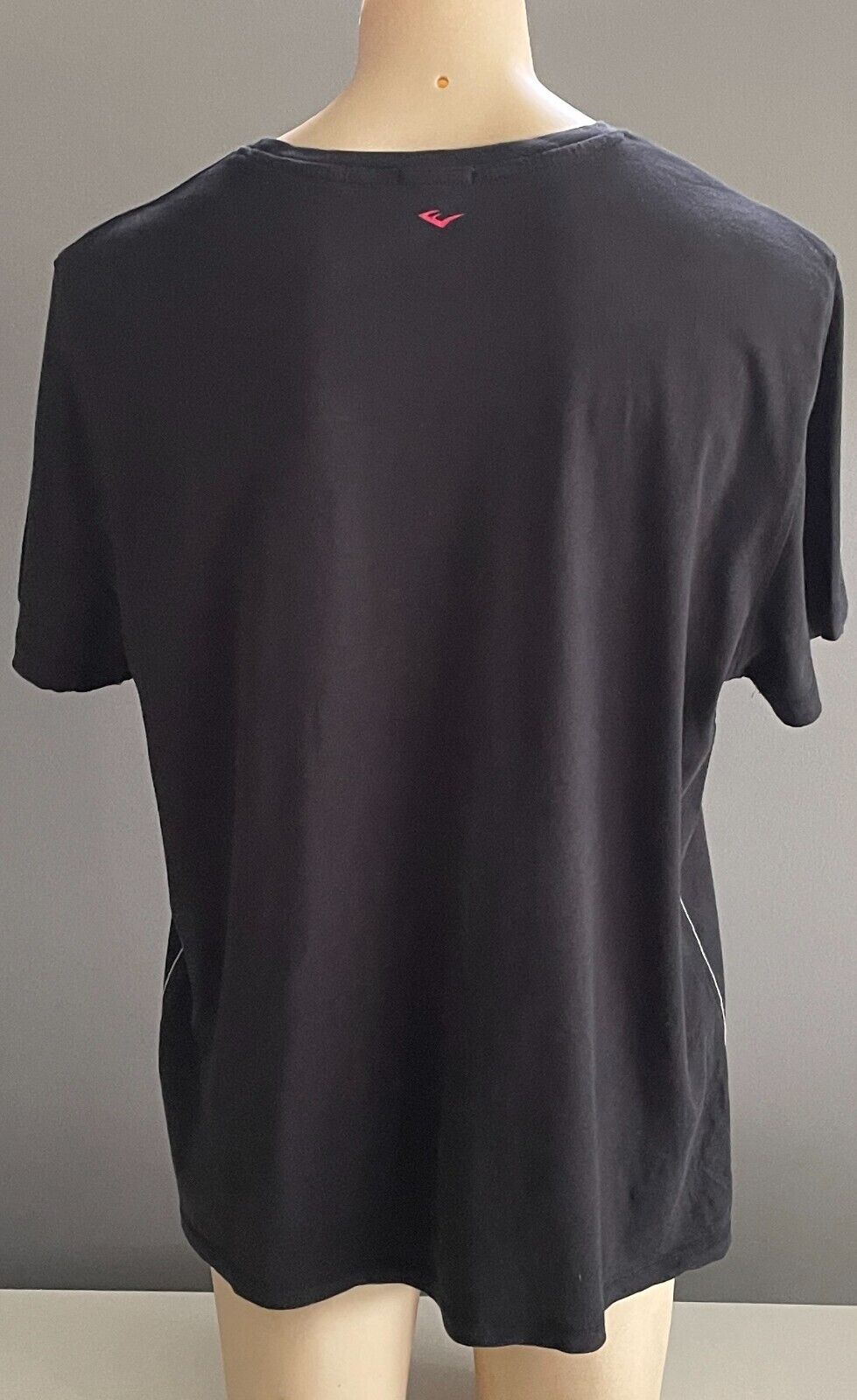 EVERLAST Mens T-Shirt Black Short Sleeves Size XXL Logo Contrast Stitch Trim