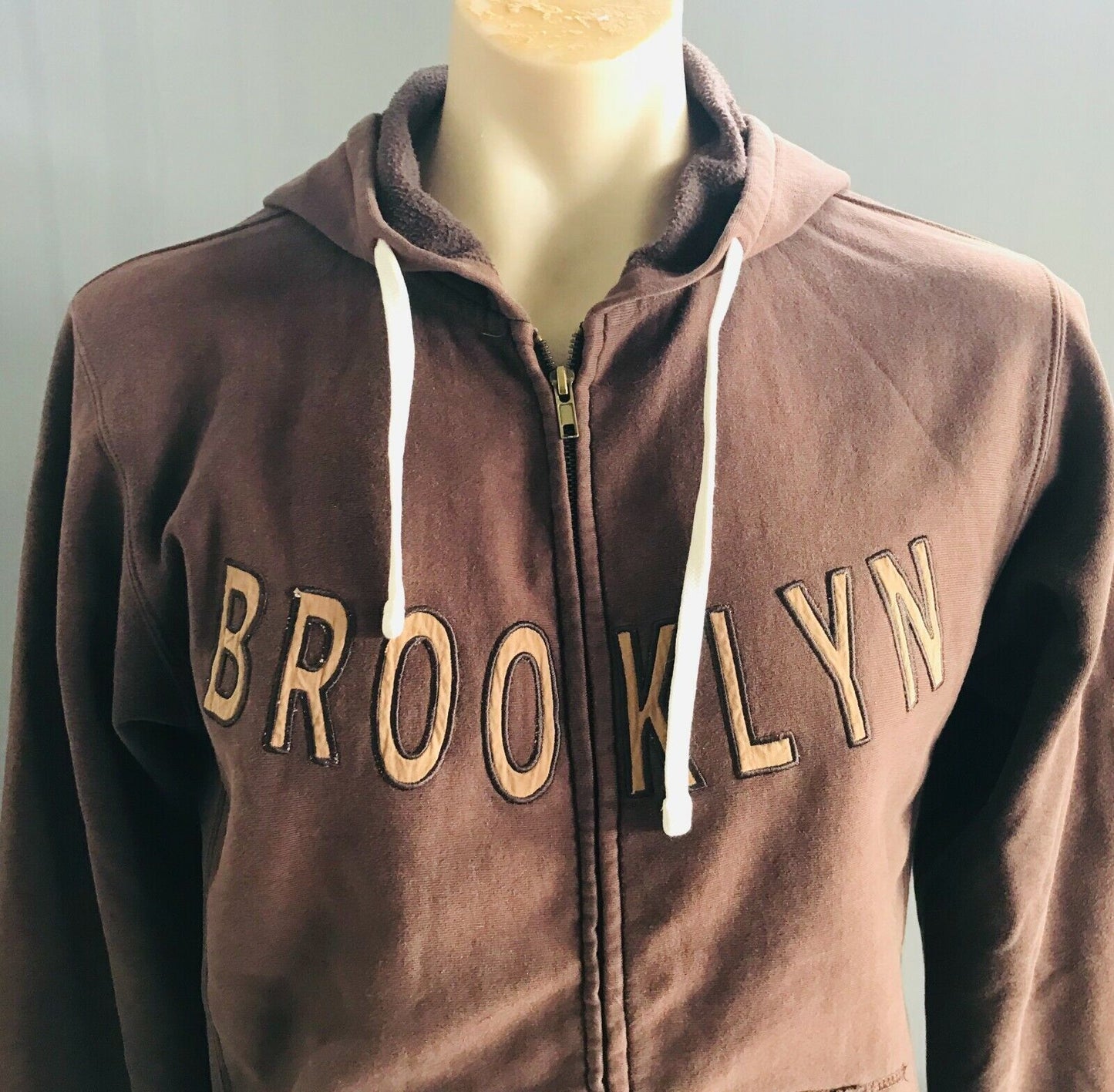 EVERLAST "Brooklyn" Hooded Zip Jacket American Series Brown Casual Size S Hoodie