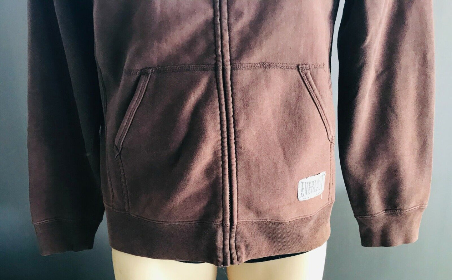 EVERLAST "Brooklyn" Hooded Zip Jacket American Series Brown Casual Size S Hoodie
