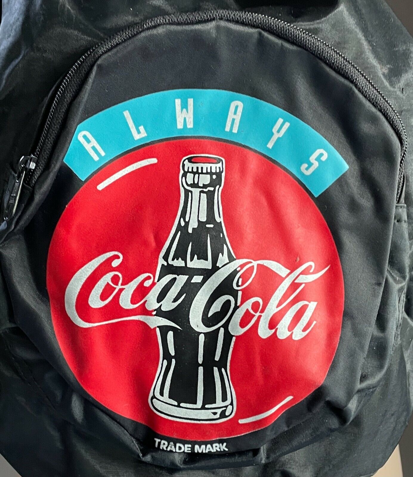 Always COCA COLA Backpack Logo Black Nylon Adjustabl Shoulder Bag Drawstring NEW