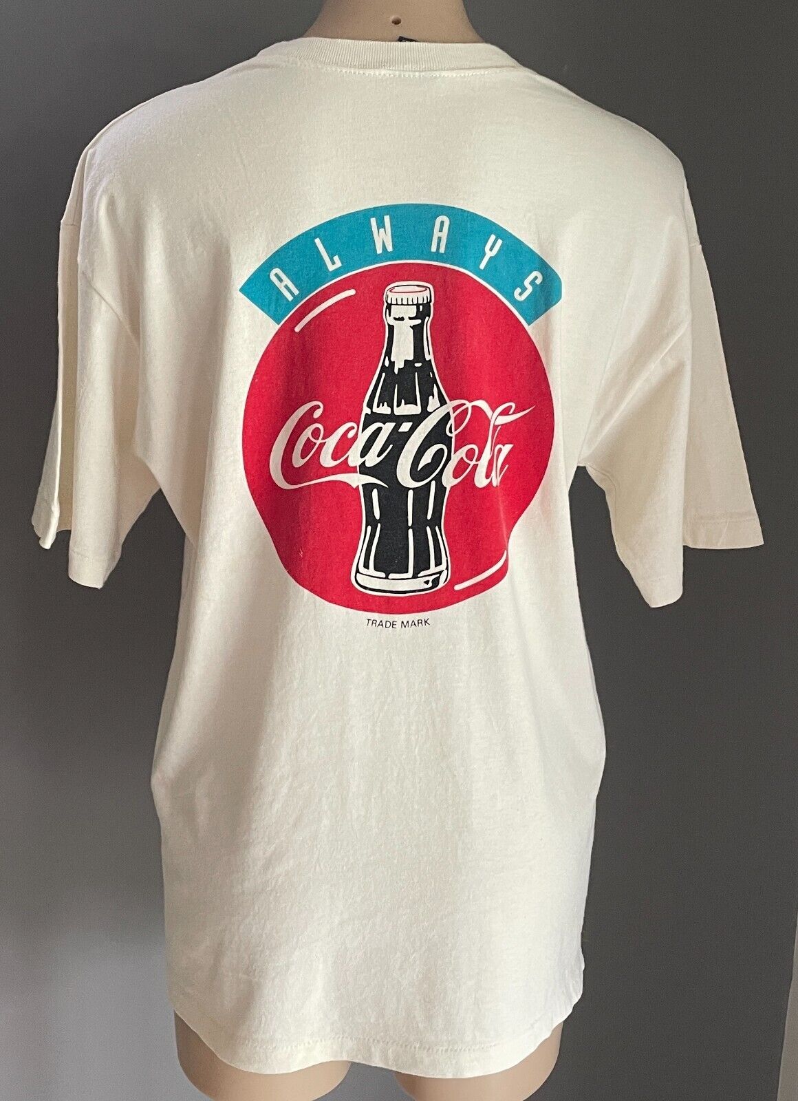 COCA COLA Hyper Active Clothing Mens T-Shirt Cream Sh/Sleeve Logo Chest 106cm XL
