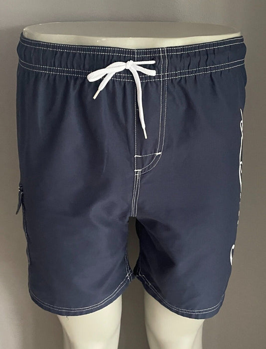 COCA COLA Swim Board Shorts Navy White Elastic Waist Mens Size M Logo NEW
