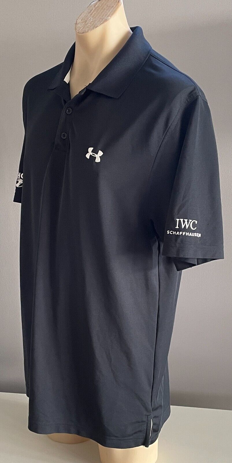 UNDER ARMOUR Polo Shirt Black Golf Specialized IWC SCHAFFHAUSEN CLIE SHOT 120cm