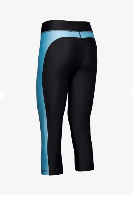 UNDER ARMOUR Leggings Heatgear Capri Training Black Blue Sz S Activewear Pants