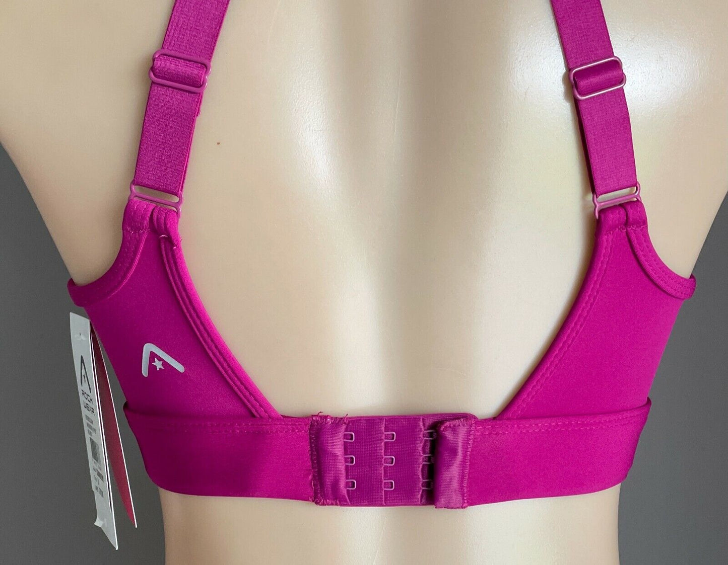 ROCKWEAR Sports Bra Cranberry Kaleidoscope Hi Peep Hole Ladies Size 8 10 Gym NEW