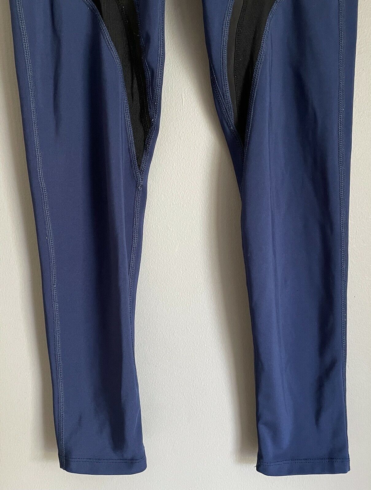 ROCKWEAR Leggings  Blue & Black Net Trim 7/8 Length Activewear Pants Sz 8 NEW