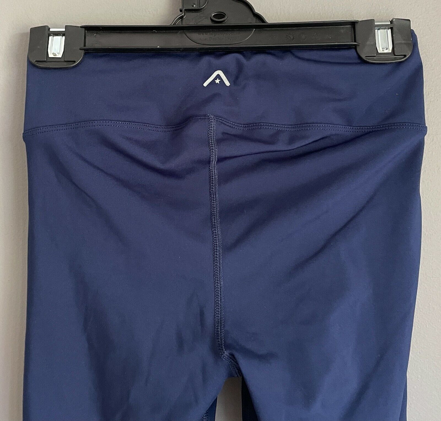 ROCKWEAR Leggings  Blue & Black Net Trim 7/8 Length Activewear Pants Sz 8 NEW