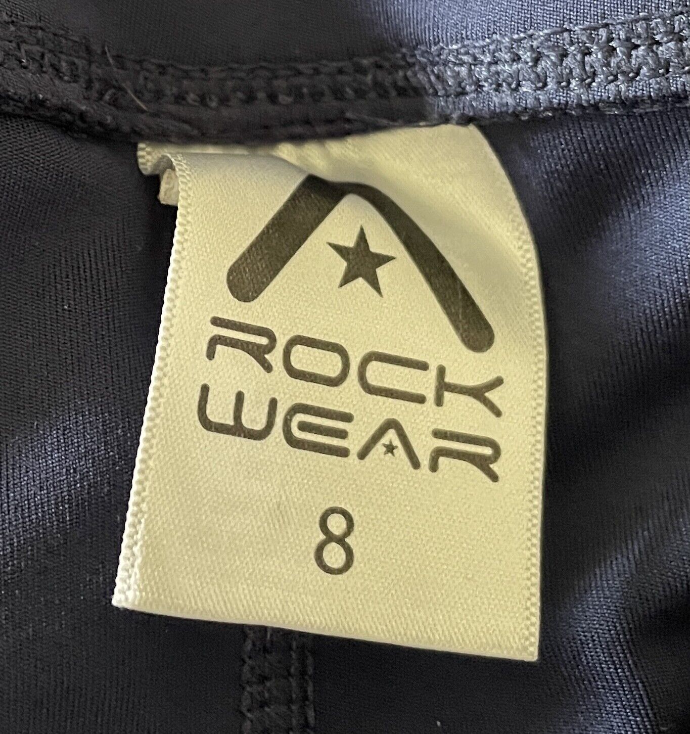 ROCKWEAR Leggings  Blue & Black Net Trim 7/8 Length Activewear Pants Sz 8 NEW