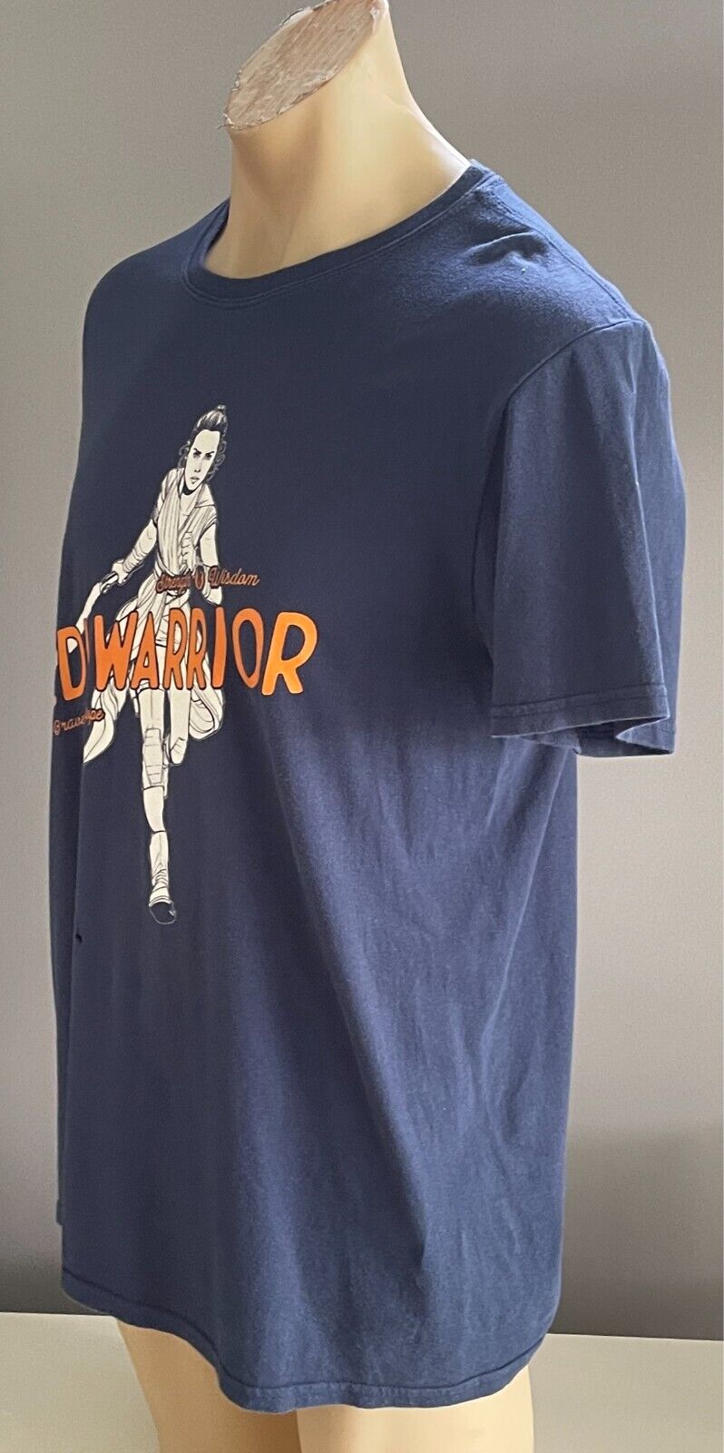 STAR WARS Unisex T-Shirt Navy Jedi Warrior Print Short Sleeve Size L Chest 112cm