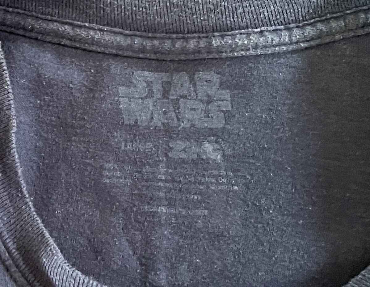 STAR WARS Unisex T-Shirt Navy Jedi Warrior Print Short Sleeve Size L Chest 112cm