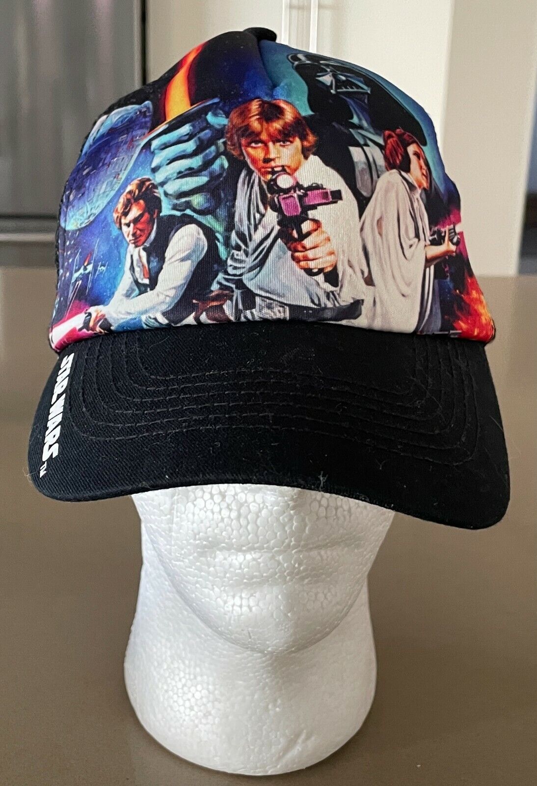STAR WARS Print Logo Cap Black Adjustable Trucker Hat Unisex  One Size