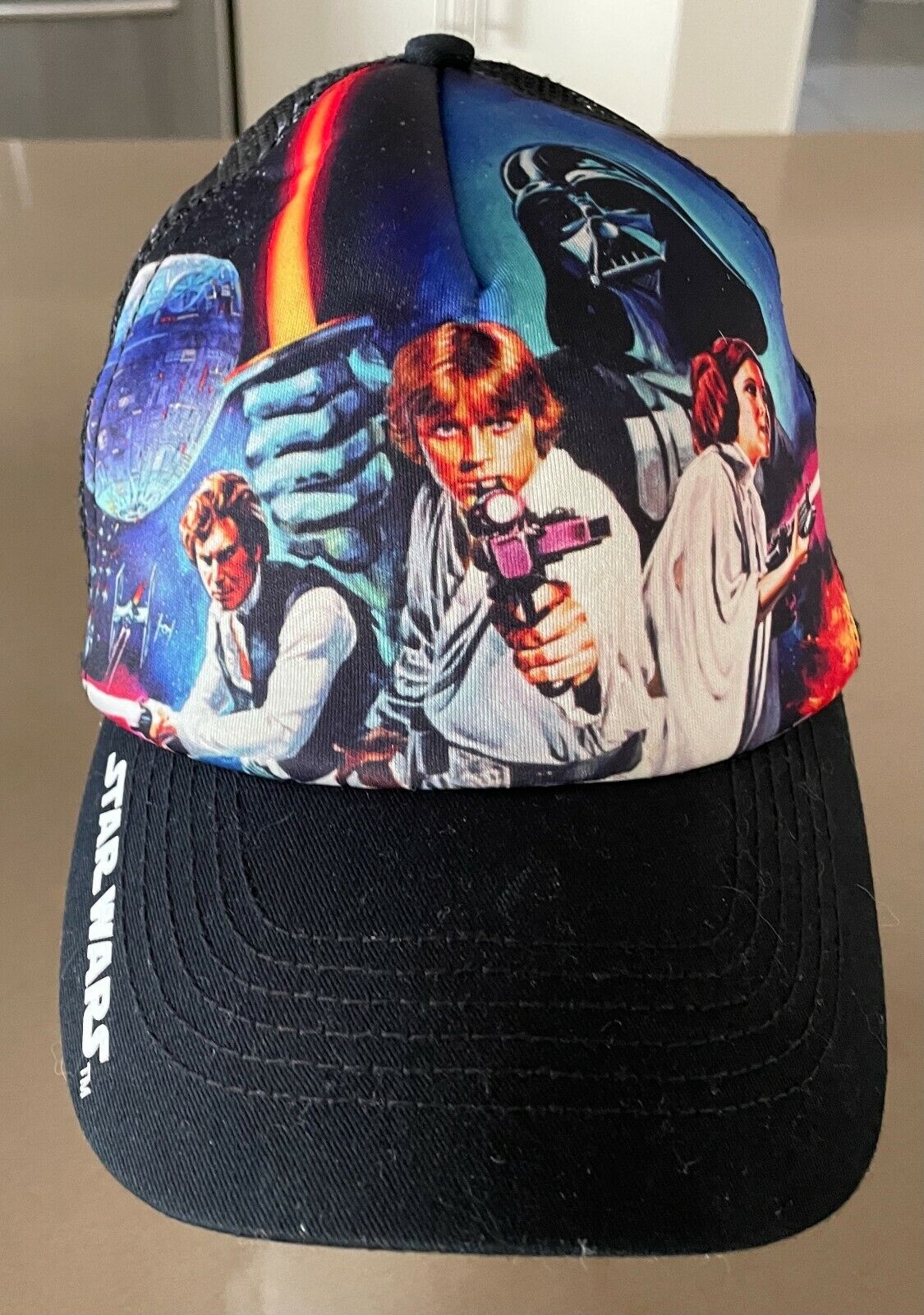 STAR WARS Print Logo Cap Black Adjustable Trucker Hat Unisex  One Size