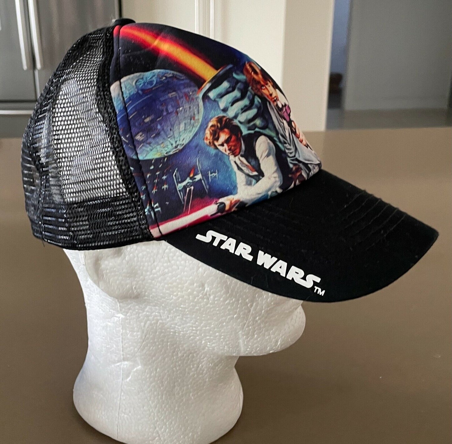 STAR WARS Print Logo Cap Black Adjustable Trucker Hat Unisex  One Size