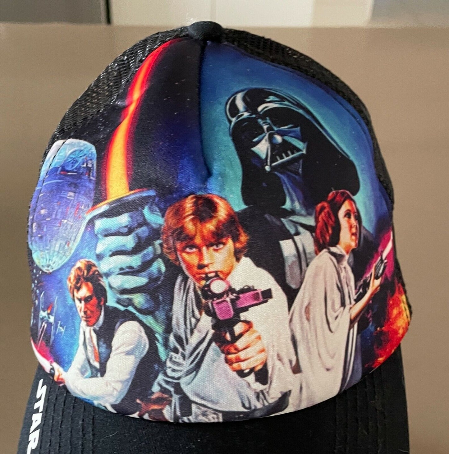 STAR WARS Print Logo Cap Black Adjustable Trucker Hat Unisex  One Size