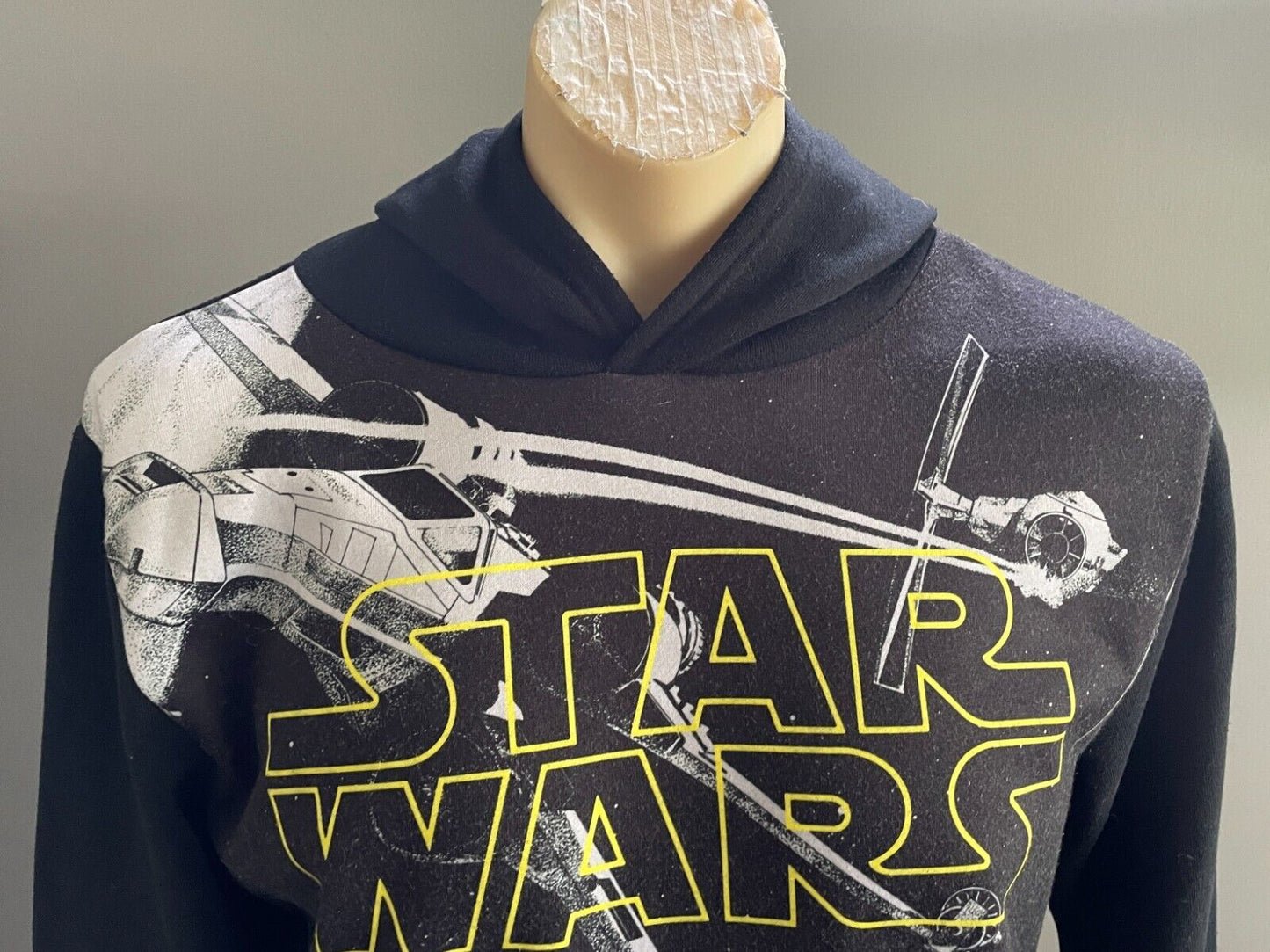 LUCAS FILMS Star Wars Print Hoodie Hoody Sloppy Joe Mens Size S Spaceship NEW