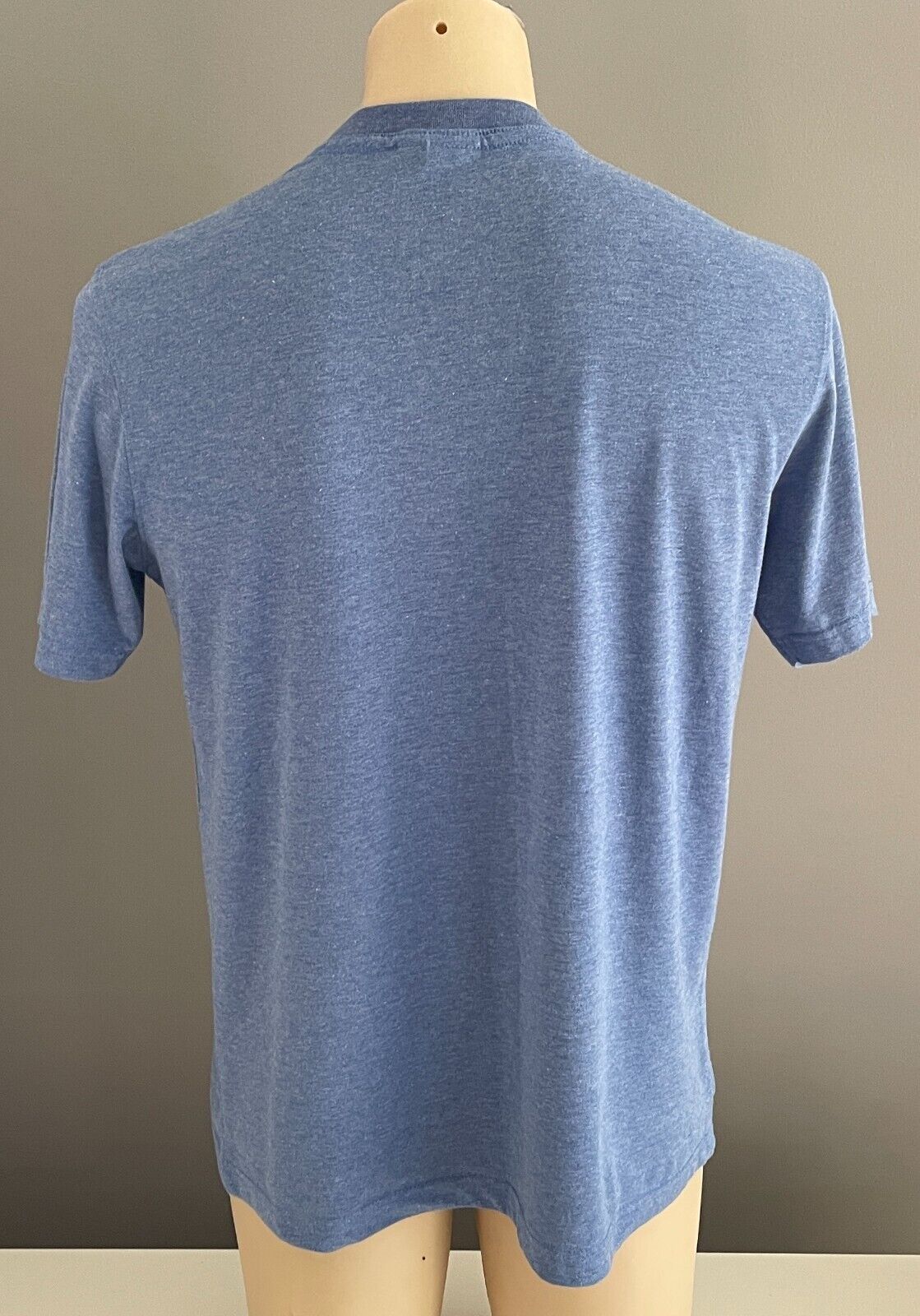 STAR WARS Unisex T-Shirt Yoda Blue Marl Tee Size S Lucas Film Heat Press NEW