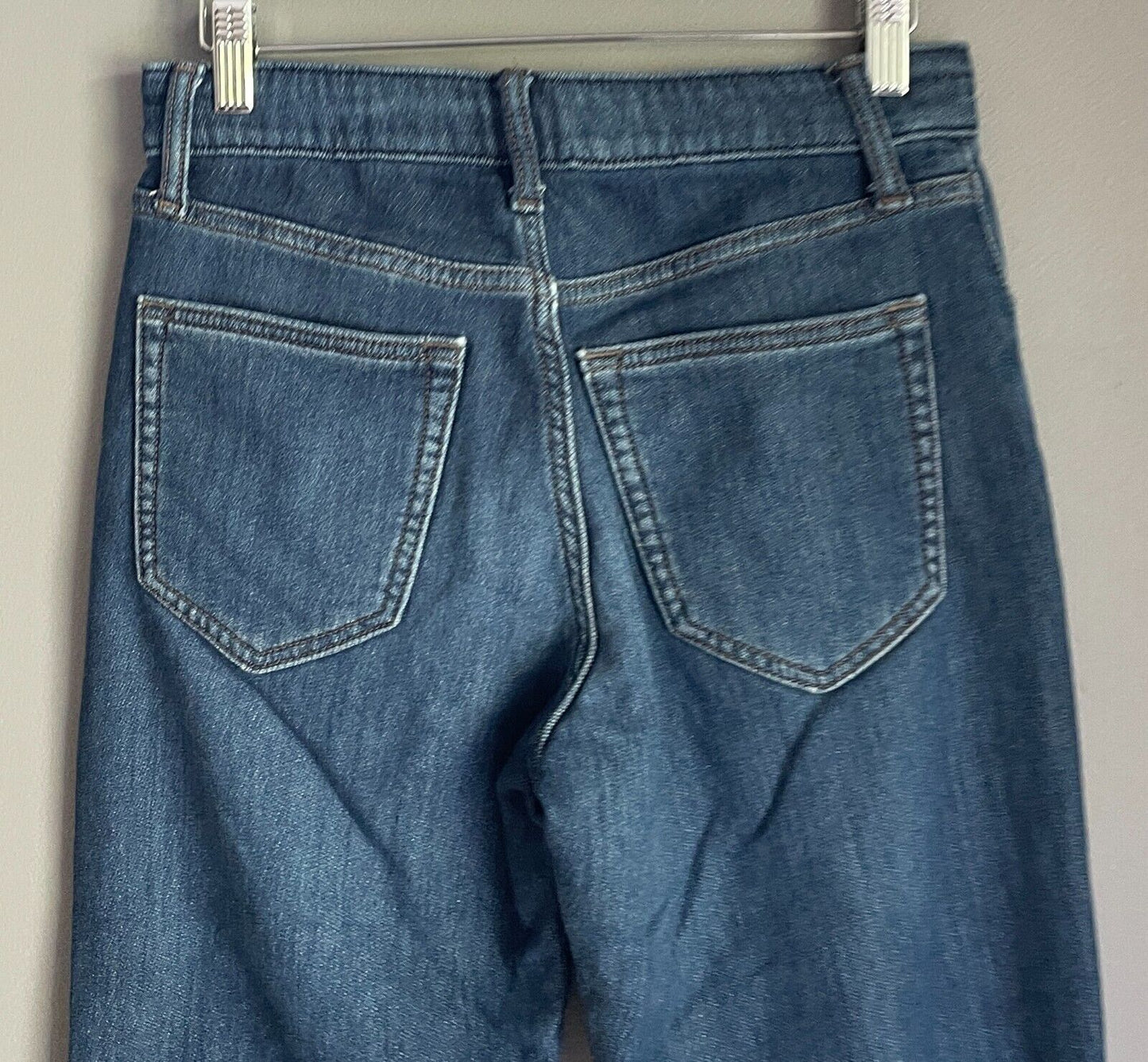 UNIQLO EZY Denim Jeans Blue Drawstring Waist Slim Soft Mid Rise Tapered Size XS