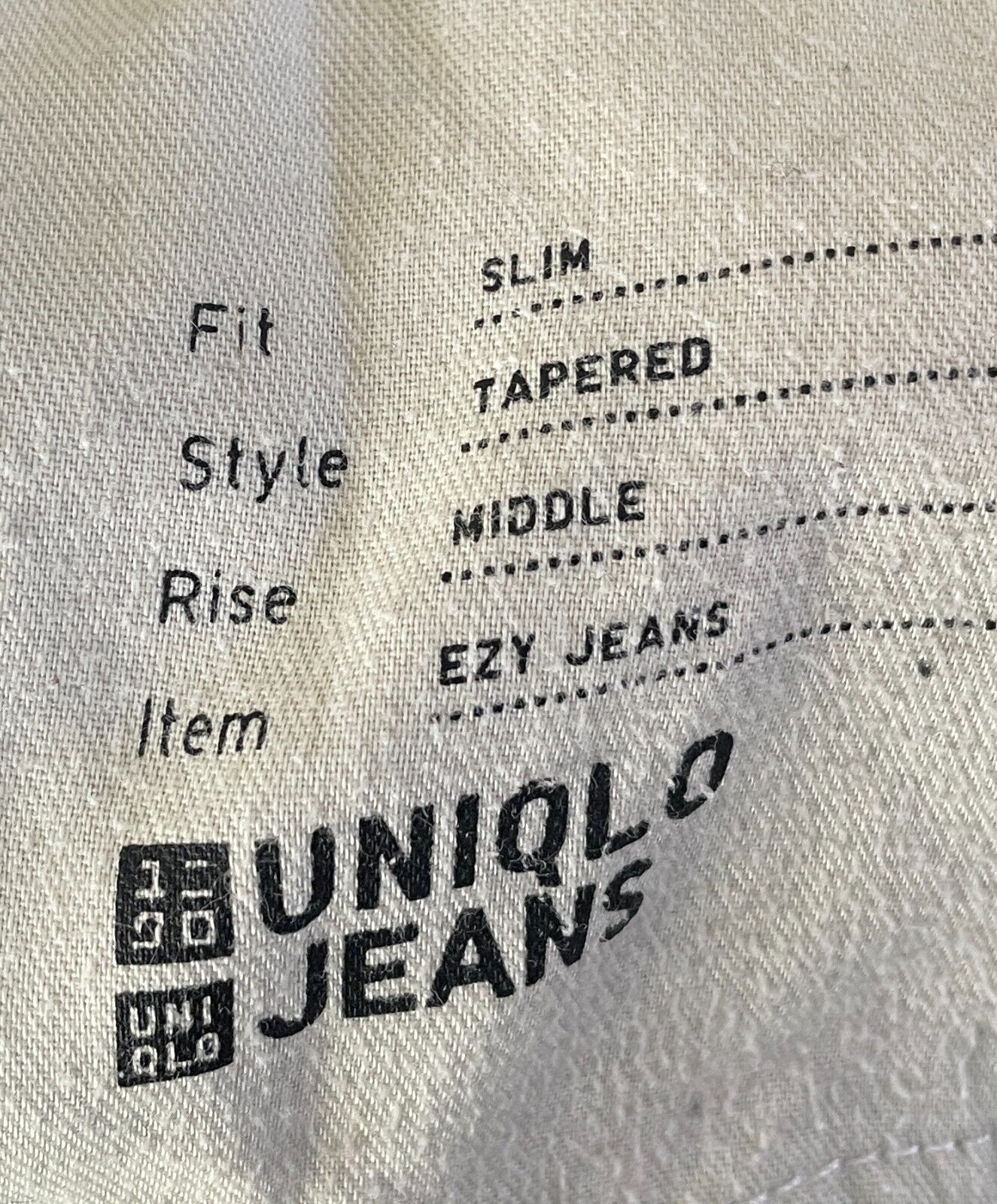 UNIQLO EZY Denim Jeans Blue Drawstring Waist Slim Soft Mid Rise Tapered Size XS