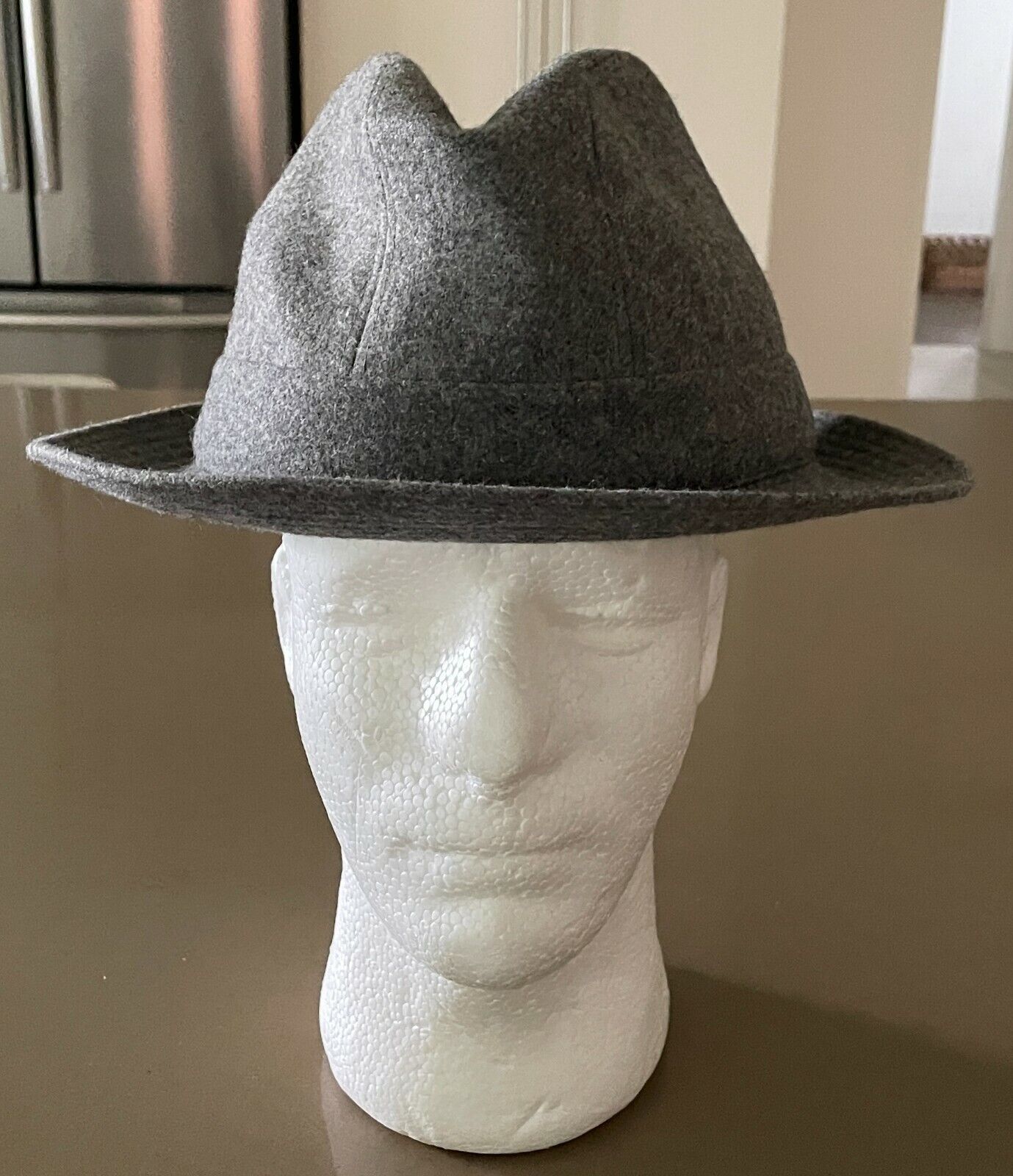 Vintage ST MICHAEL LUTON Grey Wool Mix Trilby Hat Size 7 57 cm France Hipster