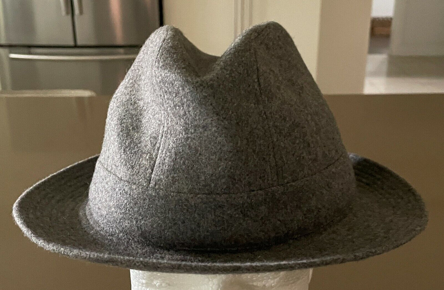 Vintage ST MICHAEL LUTON Grey Wool Mix Trilby Hat Size 7 57 cm France Hipster