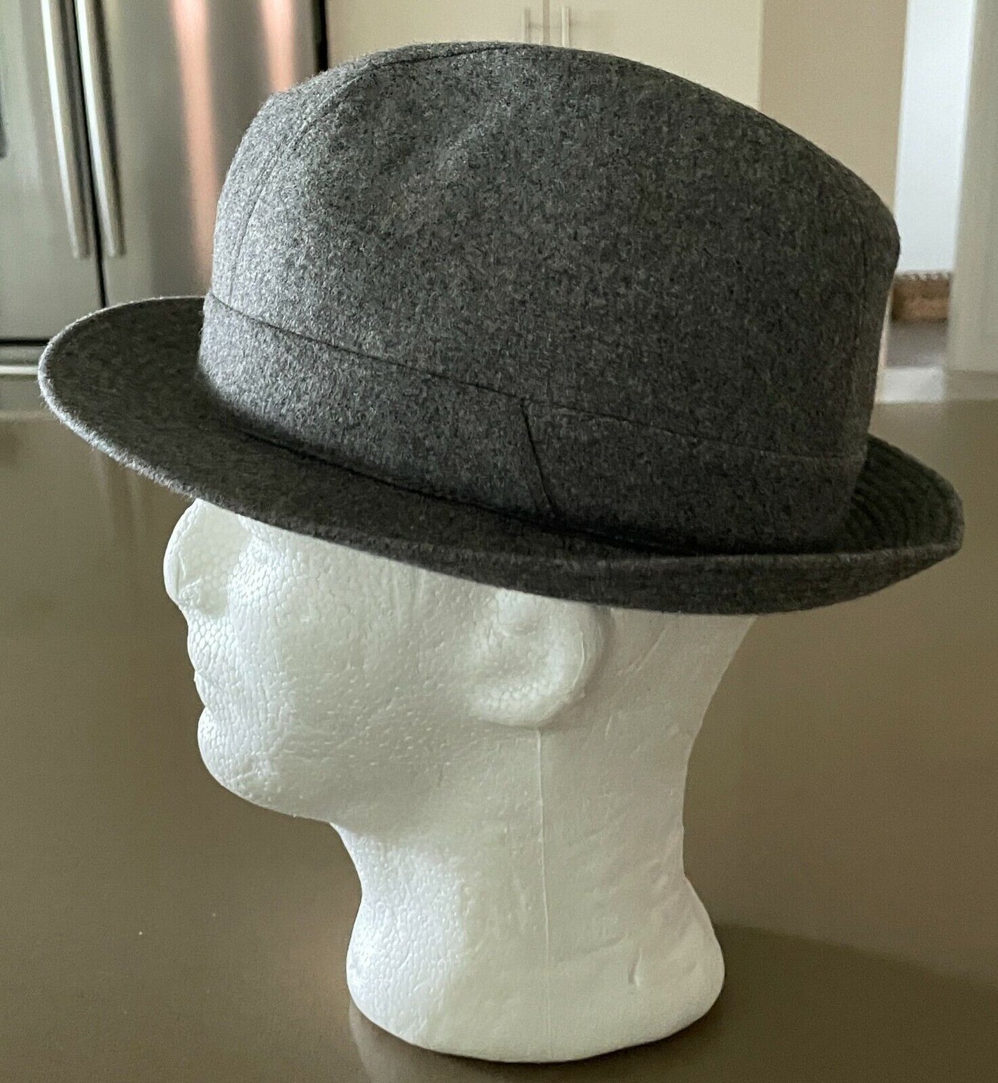 Vintage ST MICHAEL LUTON Grey Wool Mix Trilby Hat Size 7 57 cm France Hipster