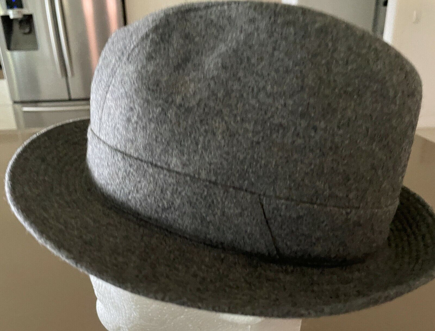 Vintage ST MICHAEL LUTON Grey Wool Mix Trilby Hat Size 7 57 cm France Hipster