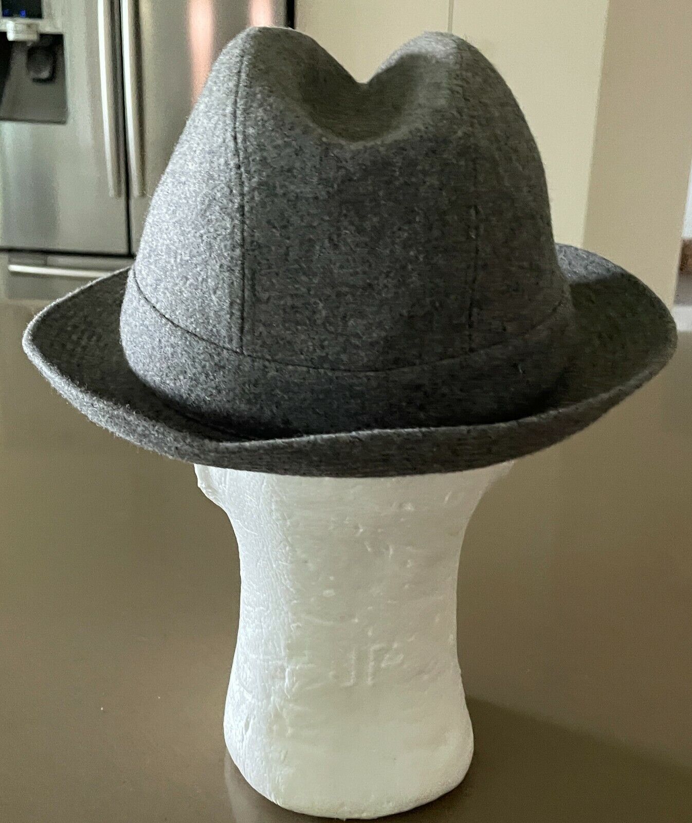 Vintage ST MICHAEL LUTON Grey Wool Mix Trilby Hat Size 7 57 cm France Hipster