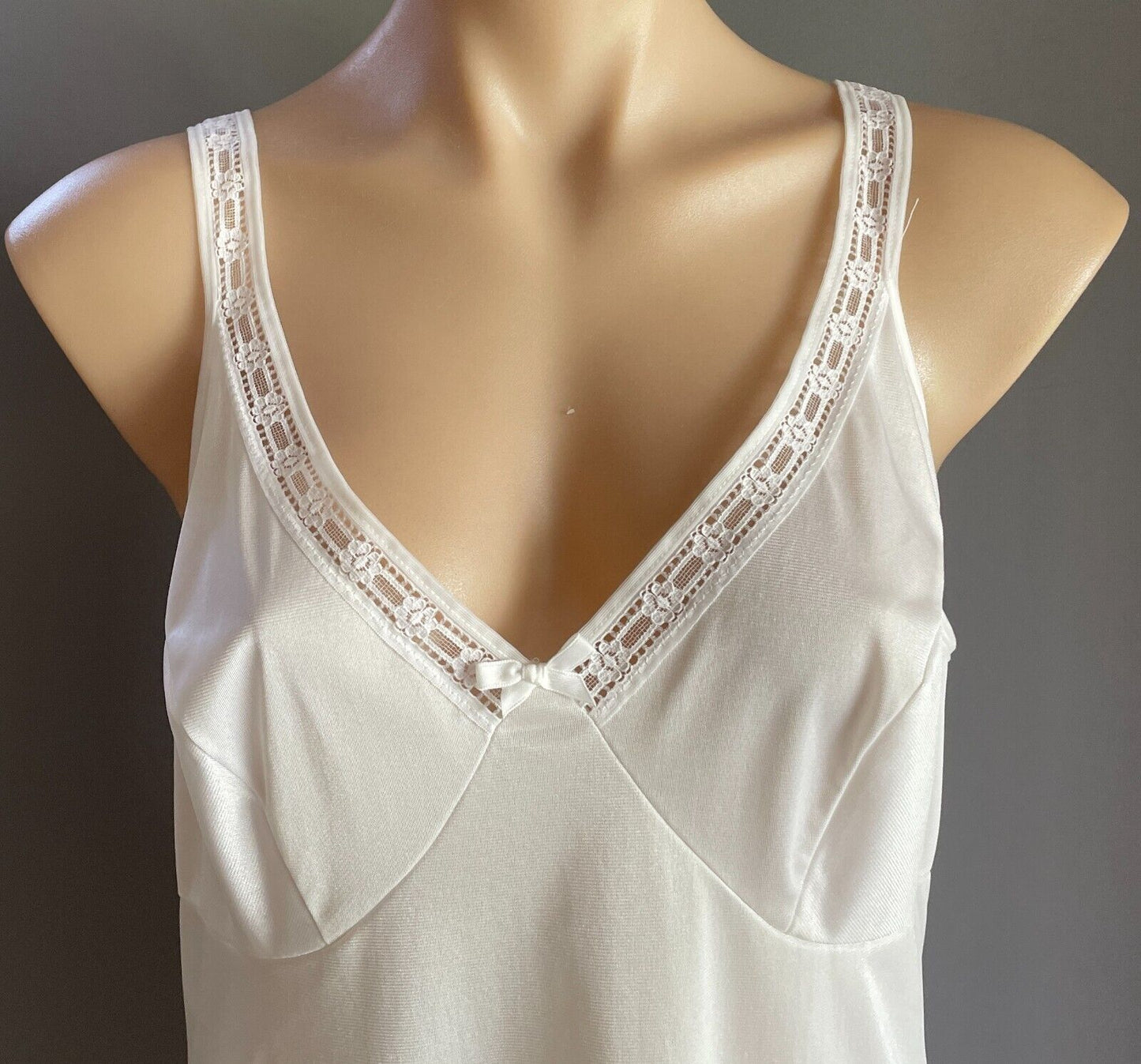 ST MICHAEL Petticoat Full Slip White Lace Nylon Ladies Size 38 16 NEW Vintage