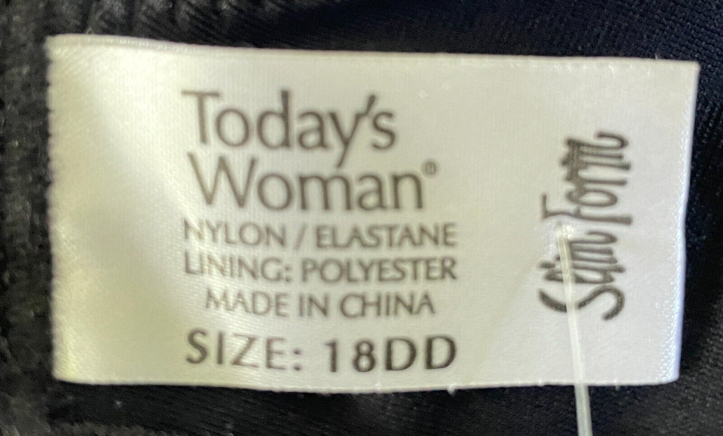 TODAY'S WOMAN Underwire Bra 18DD Black Pink Stitching Adjustable Size 18 DD