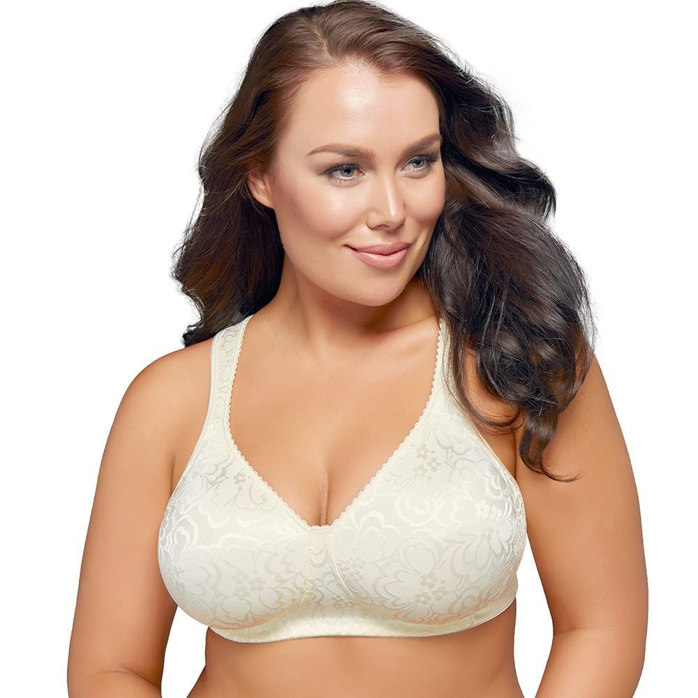 PLAYTEX Bra 14C Wire Free Off White Jacquard Fabric Ultimate Lift & Support 14 C