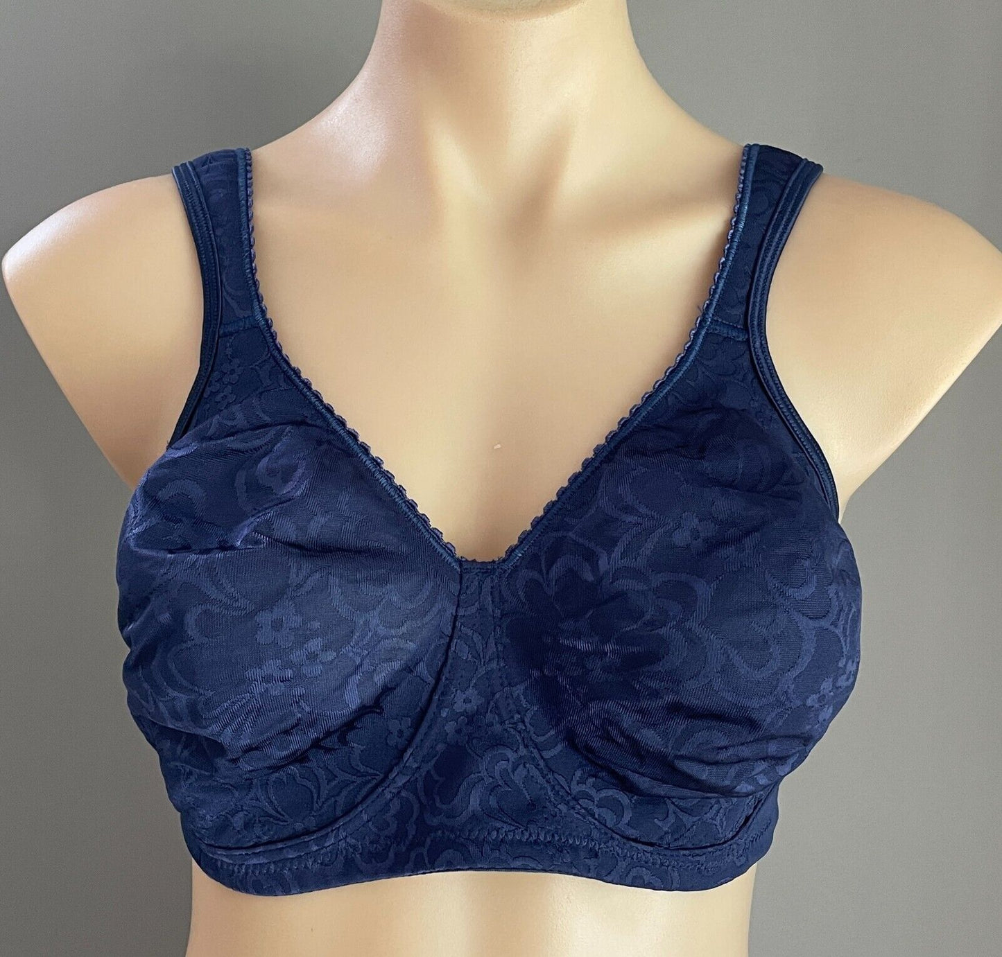 PLAYTEX Bra 18C Wire Free Blue Jacquard Fabric Ultimate Lift and Support 18 C