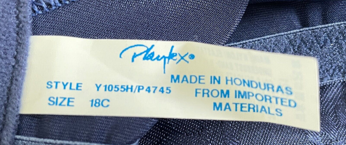 PLAYTEX Bra 18C Wire Free Blue Jacquard Fabric Ultimate Lift and Support 18 C